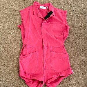 Vibrant Red Sleeveless Romper